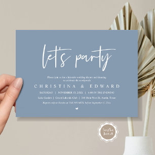 Invitación Fiesta, Boda Elopement, Minimalista moderno