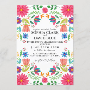 Invitación Fiesta Boda floral de flores mexicanas