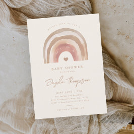 Invitación Fiesta Bohemio Arcoíris Neutral Baby Shower