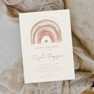 Invitación Fiesta Bohemio Arcoíris Neutral Baby Shower