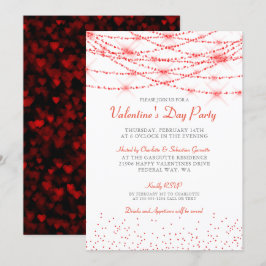 Invitación Fiesta bokeh de moda de San Valentín