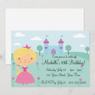 Invitación Fiesta bonita de la princesa cumpleaños