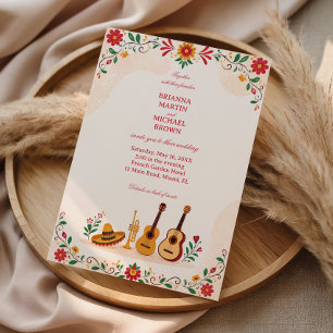 Invitación Fiesta Botánica Folk Colorida Mexicana