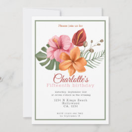 Invitación Fiesta Botánico Personalizado Tropical