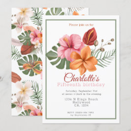 Invitación Fiesta Botánico Personalizado Tropical