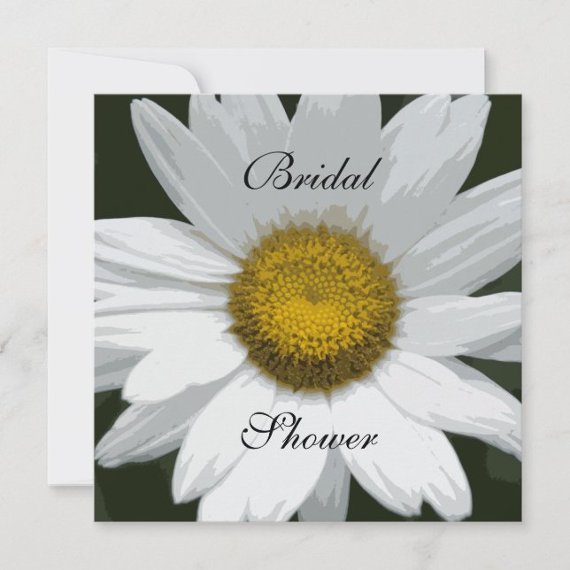 Invitación Fiesta  Bridal Daisy Flower Garden White (Anverso)