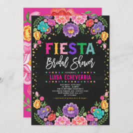Invitación Fiesta Bridal Ducha Mexicana Flor Chalkboard
