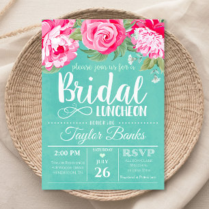 Invitación Fiesta Bridal Luncheon Shower Rosa