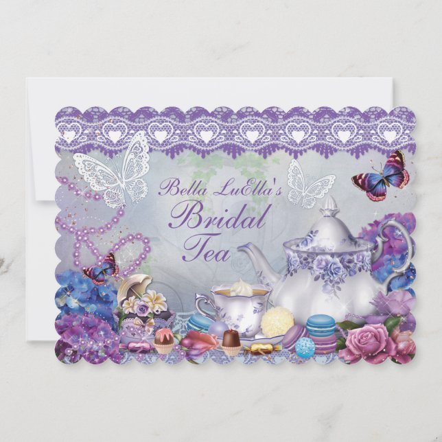 Invitación Fiesta Bridal Shower Tea (Reverso)