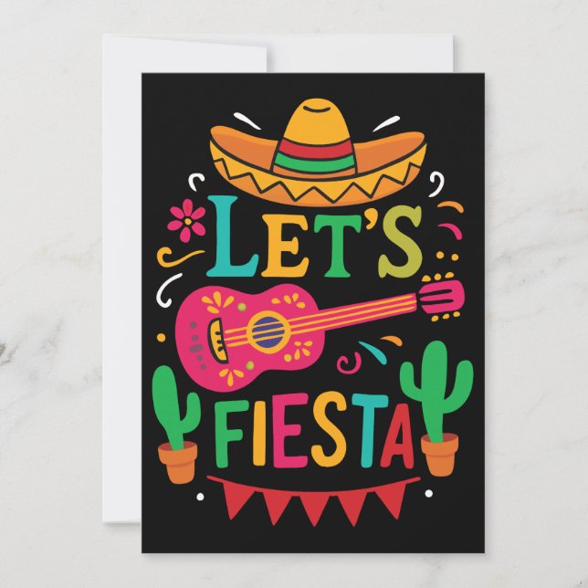 Invitación Fiesta - Brillante estilo Fiesta mexicano (Anverso)