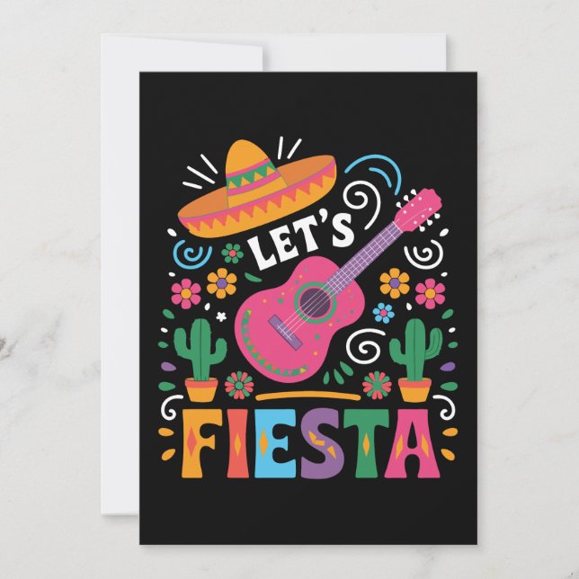 Invitación Fiesta - Brillante estilo Fiesta mexicano (Anverso)