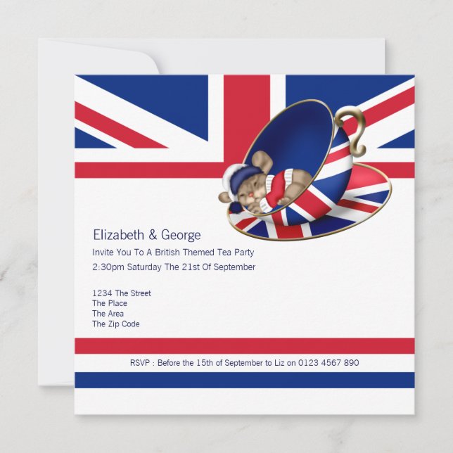 Invitación Fiesta Británica del Té (Anverso)