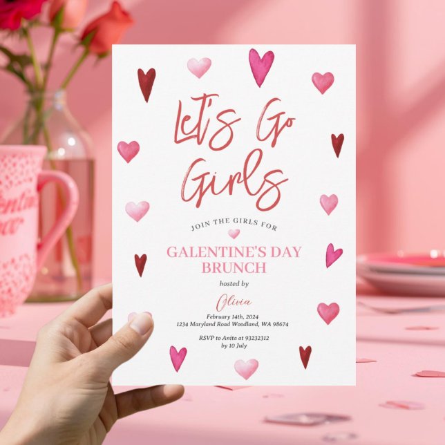 Invitación Fiesta Brunch Cena del Día de Galentine de Chicas  (Subido por el creador)