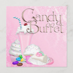 Invitación Fiesta Buffet De Vela Rosa