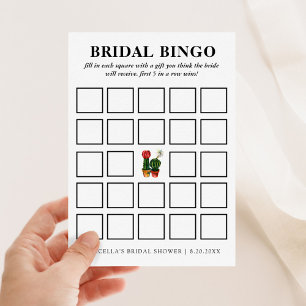 Invitación Fiesta Cactus Bridal Shower Bingo
