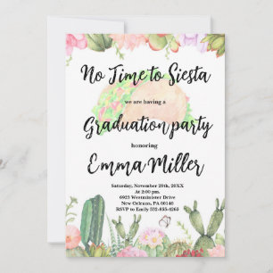 Invitación Fiesta Cactus Graduation Fiesta