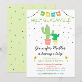 Invitación Fiesta Cactus Holy Guacamole Baby Shower