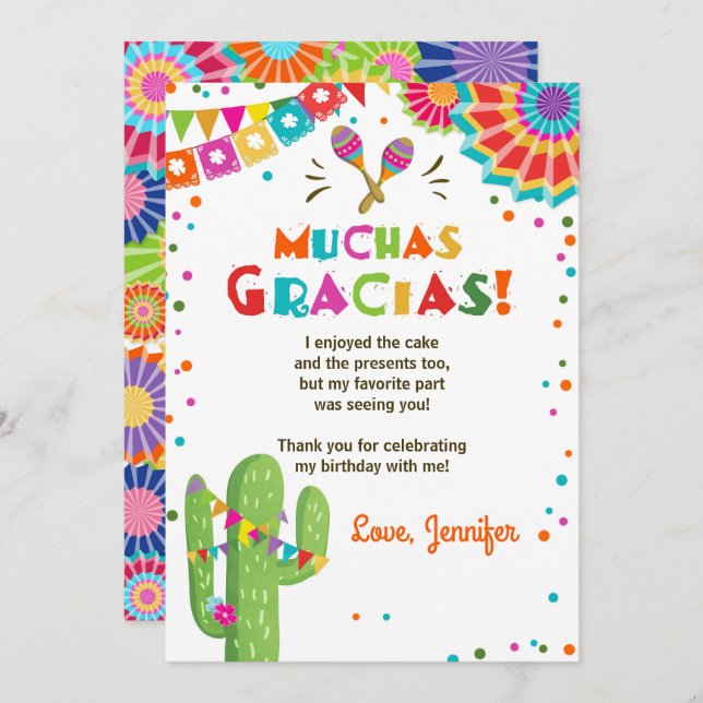 Invitación Fiesta Cactus Nacho Mexicano Promedio de Gracia (Anverso / Reverso)