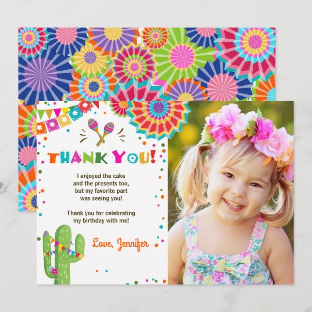Invitación Fiesta Cactus Nacho Mexicano Promedio De Gracias T (Anverso / Reverso)