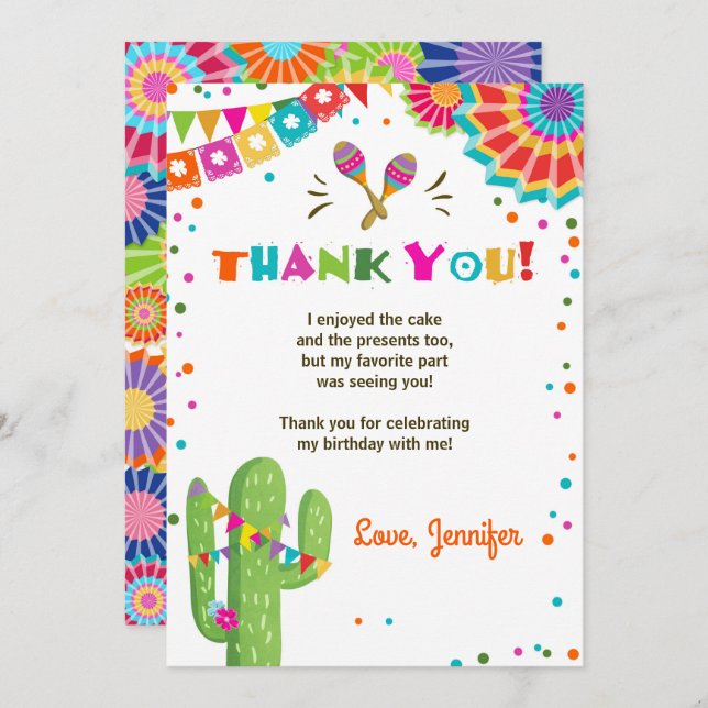 Invitación Fiesta Cactus Nacho Mexicano Promedio De Gracias T (Anverso / Reverso)