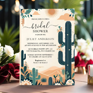 Invitación Fiesta Cactus Viaja Mexicanos Bridal Shower