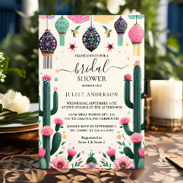 Invitación Fiesta Cactus Viaja Mexicanos Con Ducha De Novias
