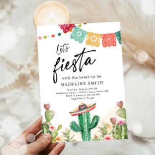 Invitación Fiesta Cactus Watercolor Bridal Shower