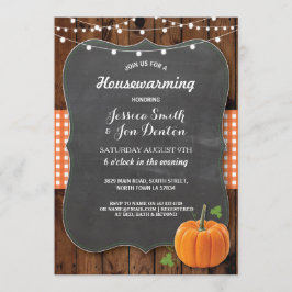 Invitación Fiesta Calabaza Rustic Wood Calk
