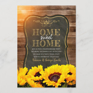 Invitación Fiesta Calderón de girasol Madera