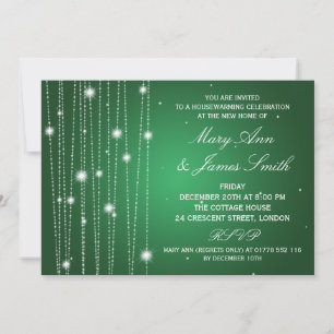 Invitación Fiesta Calentador de la Casa líneas verdes