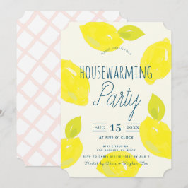 Invitación Fiesta Calentador de la Casa Rosa de Limón Pintado