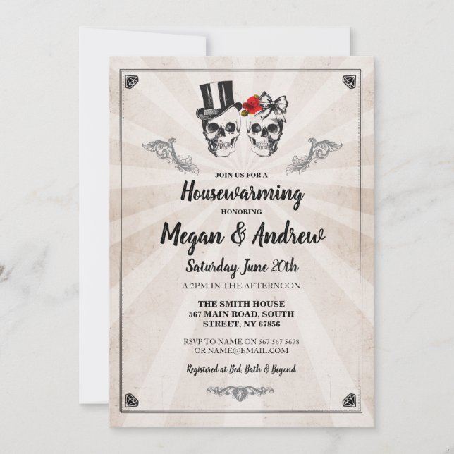 Invitación Fiesta Calentador Halloween invita a nuevo hogar (Anverso)