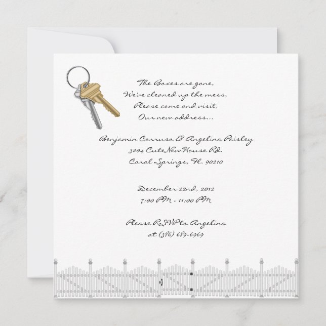 Invitación Fiesta caliente de la casa dulce invita (Anverso)