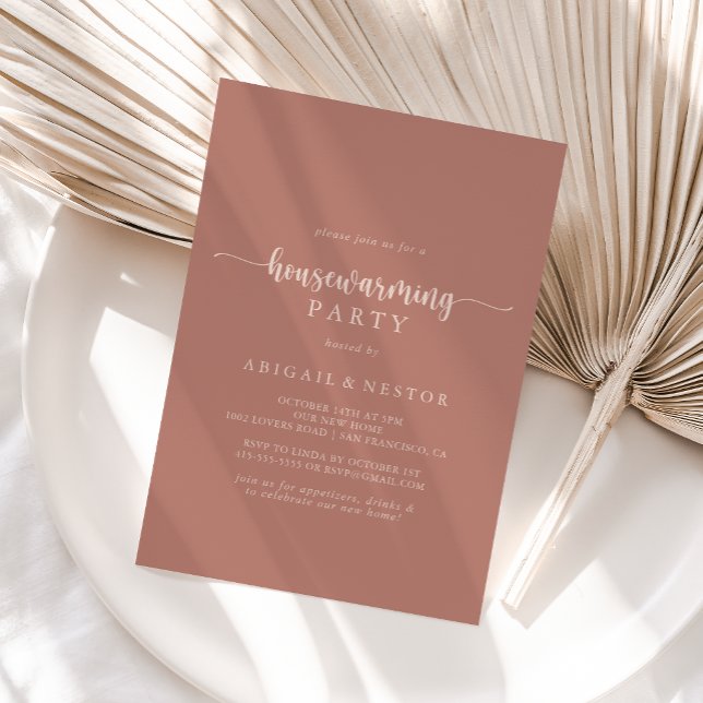 Invitación Fiesta Calligraphy Terracotta (Subido por el creador)