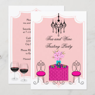 Invitación Fiesta Caprichosa de Cata de Té y Vino