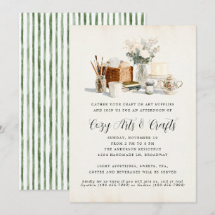 Invitación Fiesta Caprichosa de Manualidades Acogedoras Té de