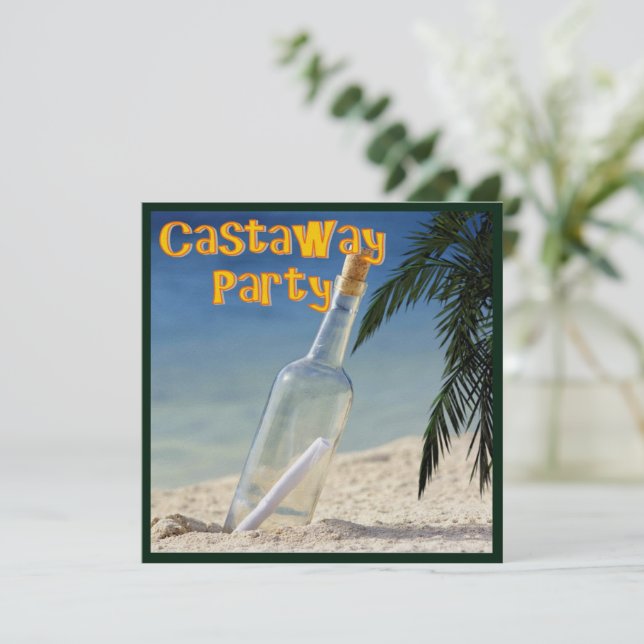 Invitación Fiesta Castaway 1 (Anverso de pie)