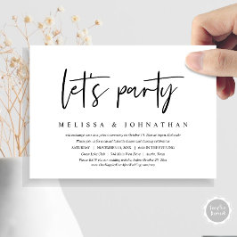 Invitación Fiesta, Casual Boda Elopement Dinner