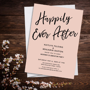 Invitación Fiesta Casual Después de la Boda Felices para Siem