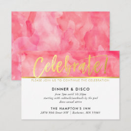 Invitación FIESTA CELEBRACIÓN coral color de agua rosa tipo o