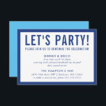 Invitación FIESTA CELEBRACIÓN INFO simple azul negrita modern<br><div class="desc">por kat massard >> www.simplysweetPAPERIE.com <<< Un diseño sencillo para sus TARJETAS FIESTAS - para que coincidan con sus invitaciones principales. Me encanta el diseño, pero me gustaría ver algunos cambios - otro esquema de color, producto, agregar una foto o adaptado para una ocasión diferente - no hay preocupaciones simplemente...</div>