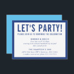 Invitación FIESTA CELEBRACIÓN INFO simple azul negrita modern<br><div class="desc">por kat massard >> www.simplysweetPAPERIE.com <<< Un diseño sencillo para sus TARJETAS FIESTAS - para que coincidan con sus invitaciones principales. Me encanta el diseño, pero me gustaría ver algunos cambios - otro esquema de color, producto, agregar una foto o adaptado para una ocasión diferente - no hay preocupaciones simplemente...</div>