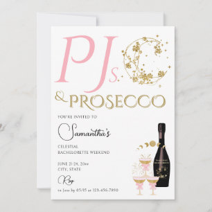 Invitación Fiesta Celestial Pajama PJs y Prosecco Bachelorett