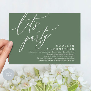 Invitación Fiesta, cena romántica Boda y baile