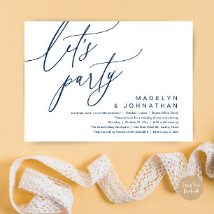 Invitación Fiesta, cena romántica Boda y baile