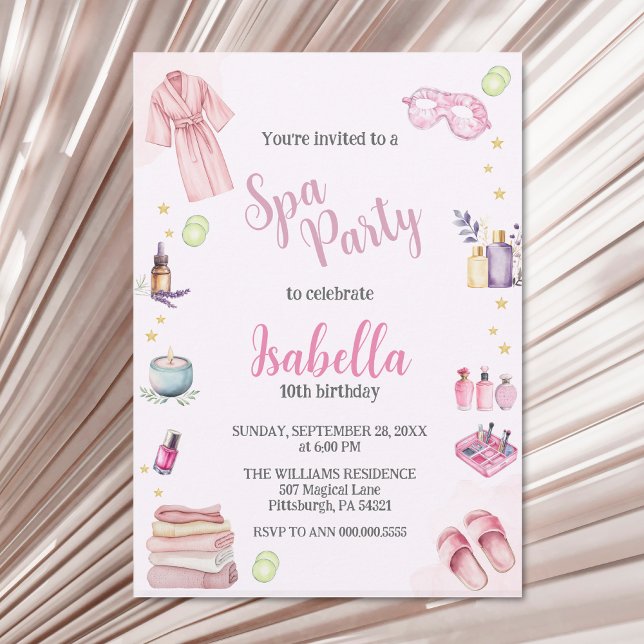 Invitación Fiesta Chica Beauty Watercolor Glam Cumpleaños (Subido por el creador)