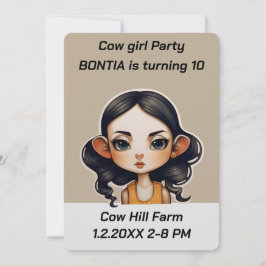Invitación Fiesta chica de vaca