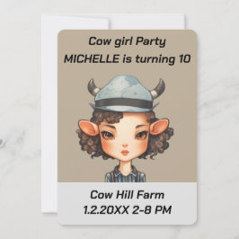 Invitación Fiesta chica de vaca