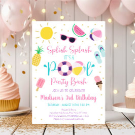 Invitación Fiesta chica Pool