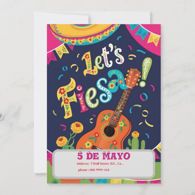 Invitación Fiesta cinco de mayo (Reverso)